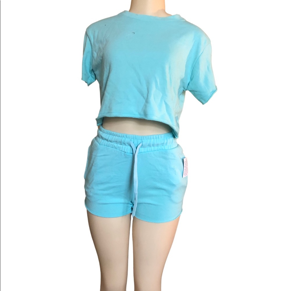 Baby Blue Shorts Set